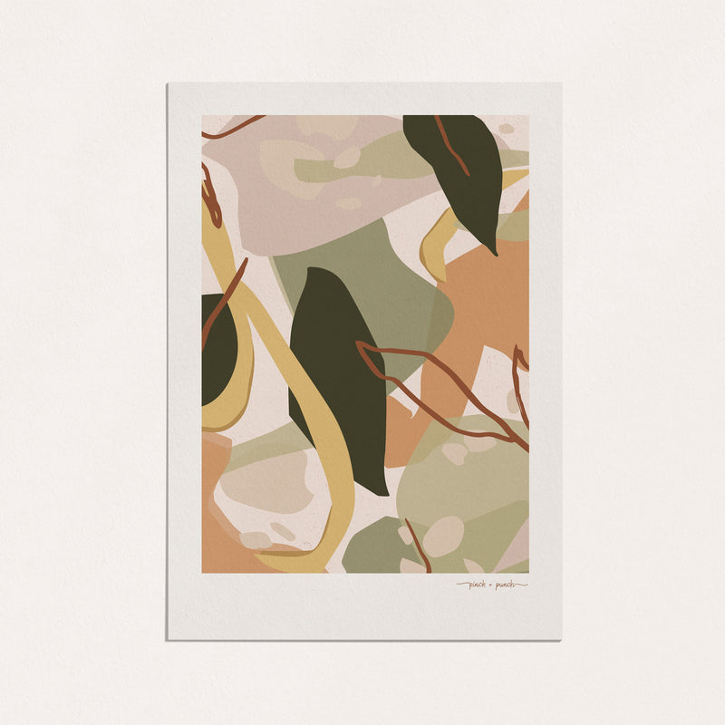 autumn leaf series abstract art print nz made