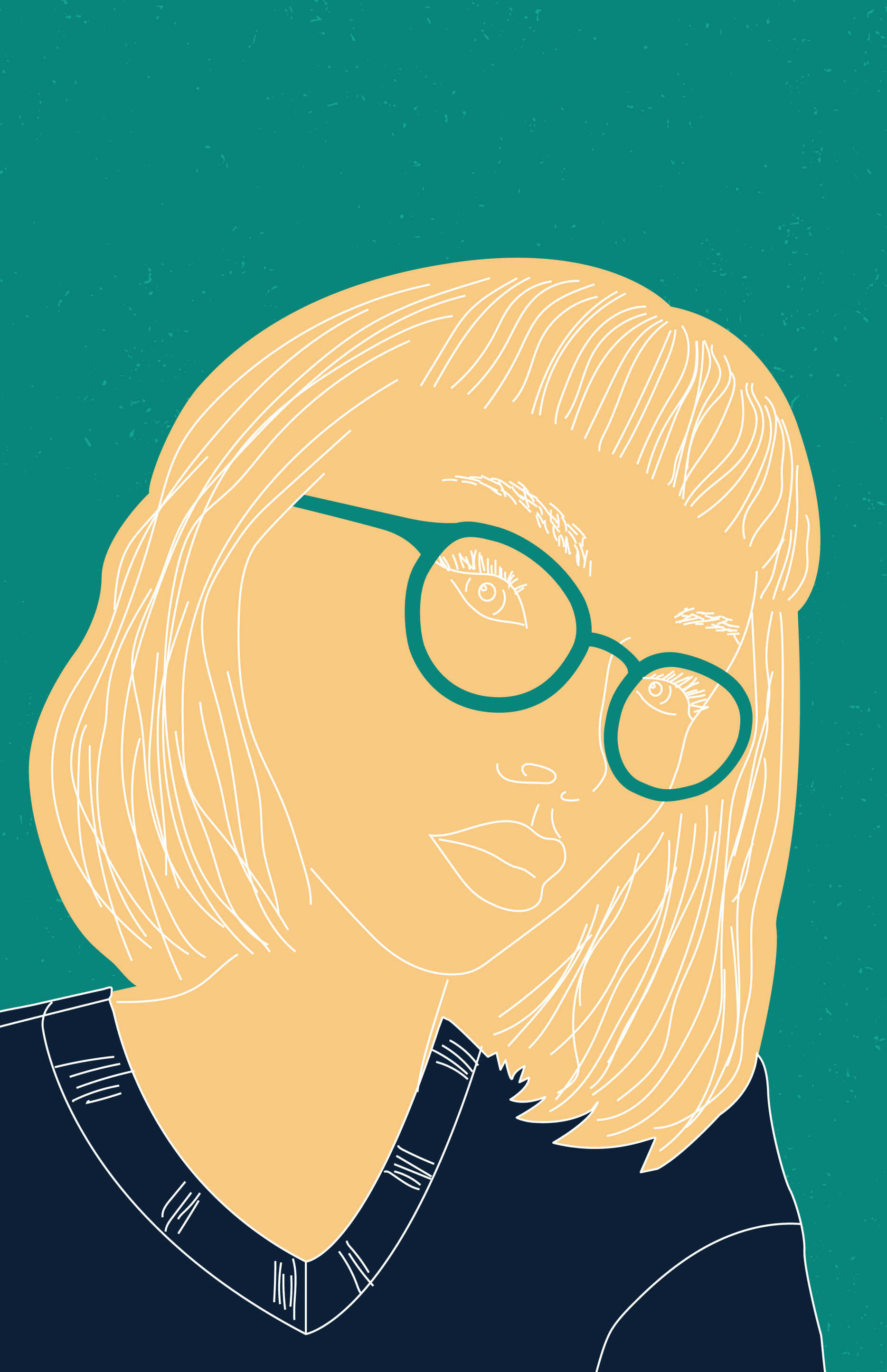 glasses girl digital illustration new zealand