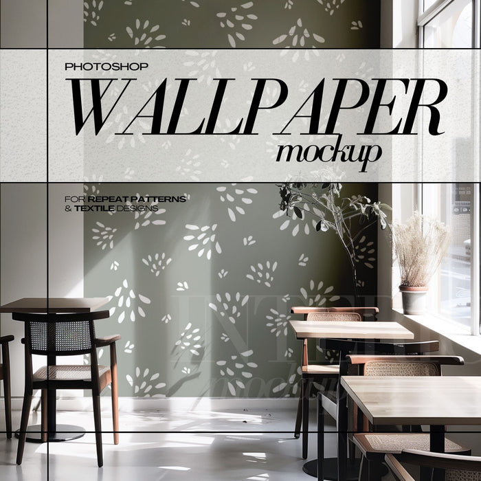 PSD Wallpaper Mockup - Cafe Style Interior