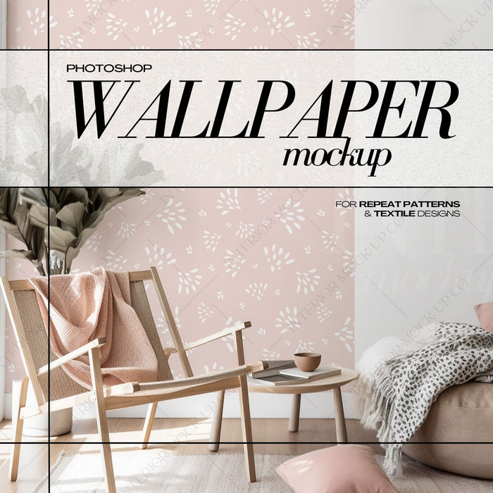 PSD Wallpaper Mockup - Pink Chair